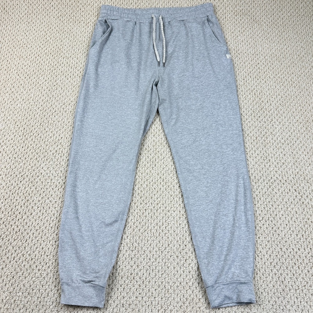 Vuori Joggers Women Large Heather Gray Performance Stretch Relax Crop Taper Pant